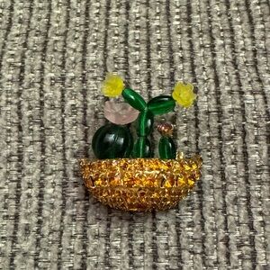 Colorful Beaded Cactus Brooch